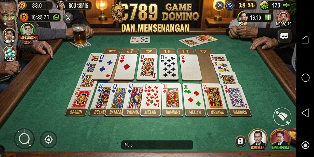 Screenshot utama C789 menampilkan aksi seru game Domino.