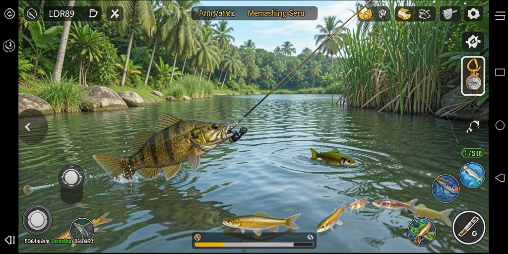 Tampilan gameplay menegangkan saat menangkap ikan di IDR89.