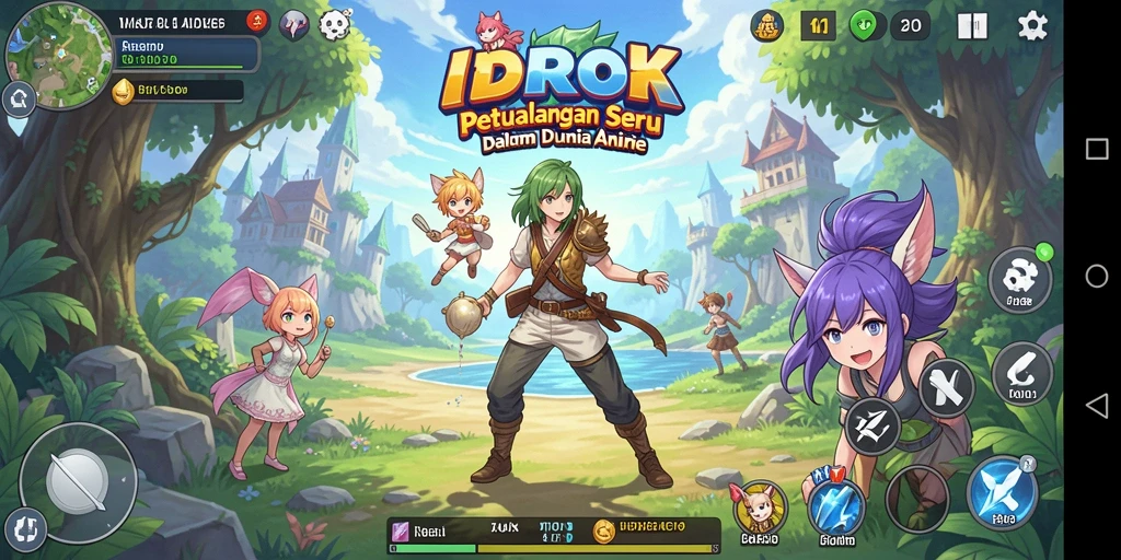Tampilan gameplay menakjubkan dari IDROK dalam dunia Anime.