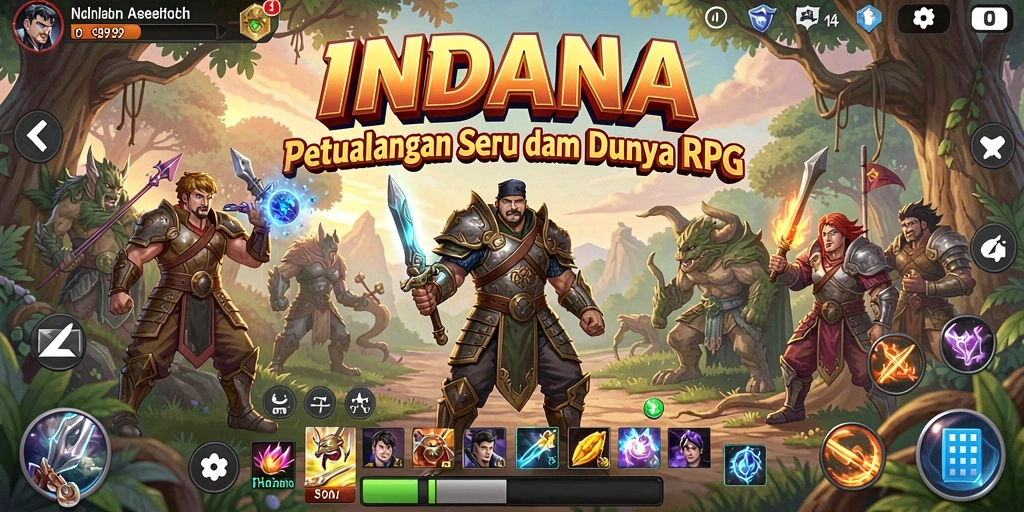 Tangkapan layar dari gameplay INDAAA yang menampilkan aksi RPG yang seru.