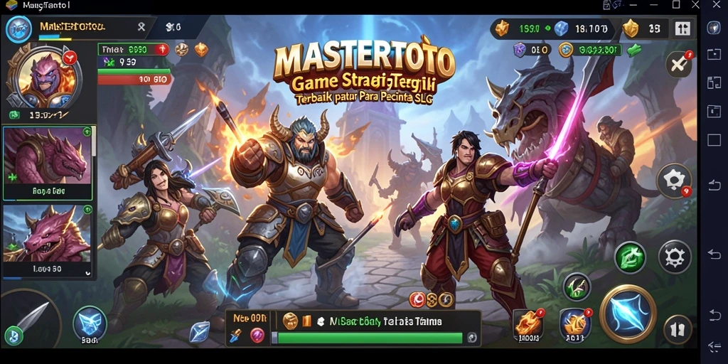 Tampilan gameplay menarik dari MASTERTOTO yang menampilkan strategi pertarungan.