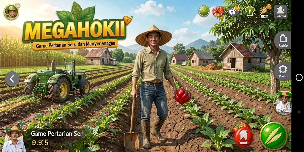 Gameplay pertanian yang seru dan interaktif di MEGAHOKI.