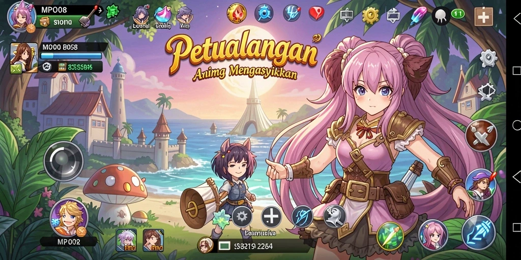 Tampilan gameplay MPO08 yang memukau dalam dunia anime.