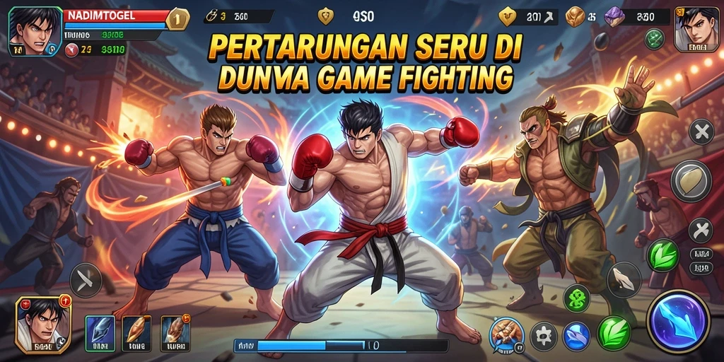 Screenshot gameplay NADIMTOGEL menampilkan aksi pertarungan epik.
