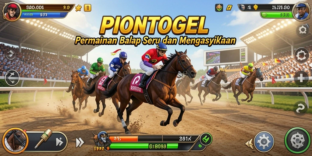 Screenshot gameplay PIONTOGEL menampilkan balapan mendebarkan dengan grafik yang mengesankan.