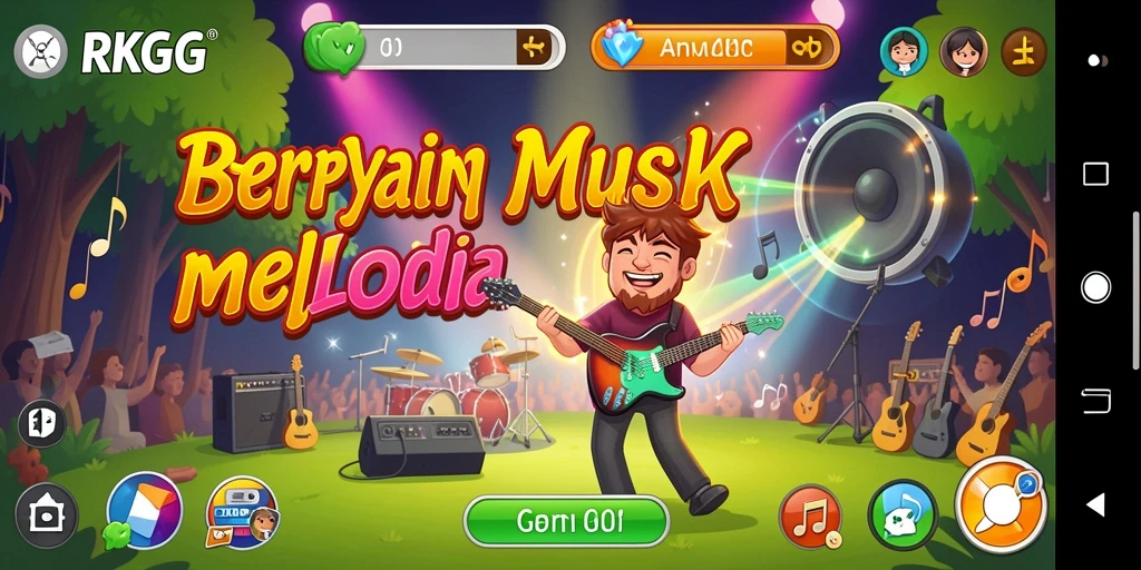 Tampilan gameplay RKGG yang menarik saat bermain musik.