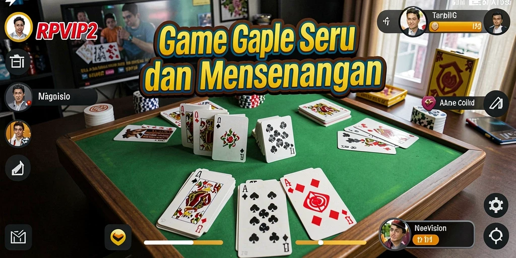 Tampilan gameplay RPVIP2 dengan kartu Gaple yang menarik.