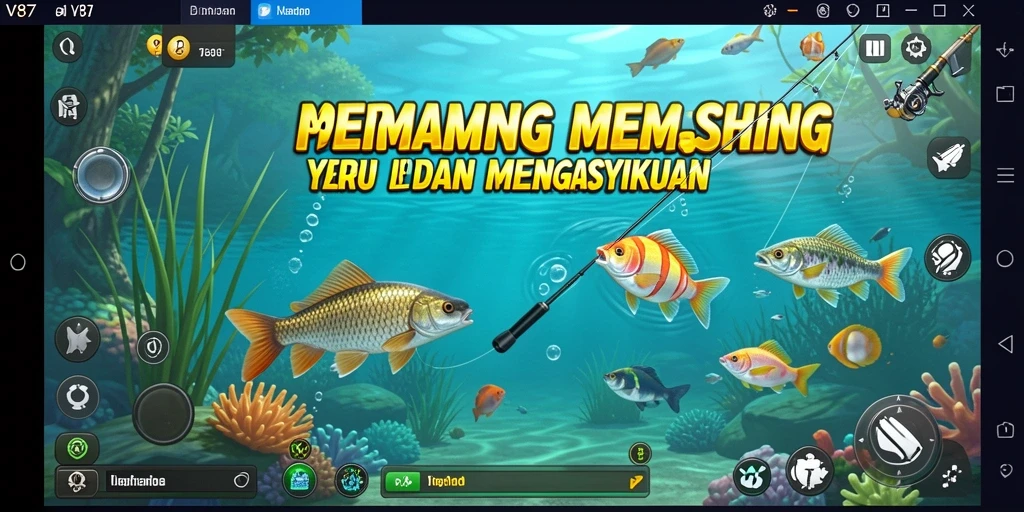 Screenshot menampilkan gameplay V87 dengan suasana memancing yang menakjubkan.