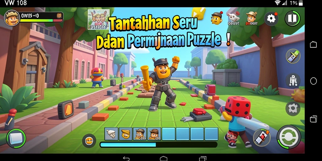 Tangkapan layar dari gameplay VW108 yang menarik dan menantang.