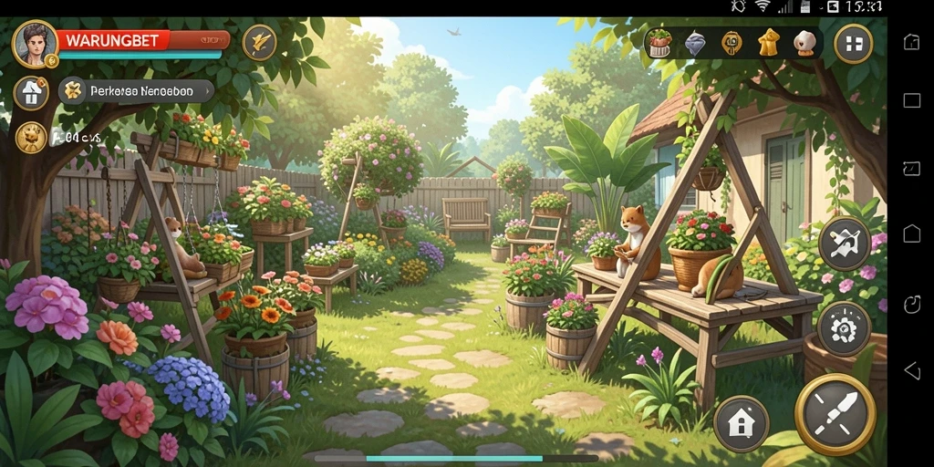 Gameplay seru WARUNGBET memperlihatkan berkebun yang menyenangkan.